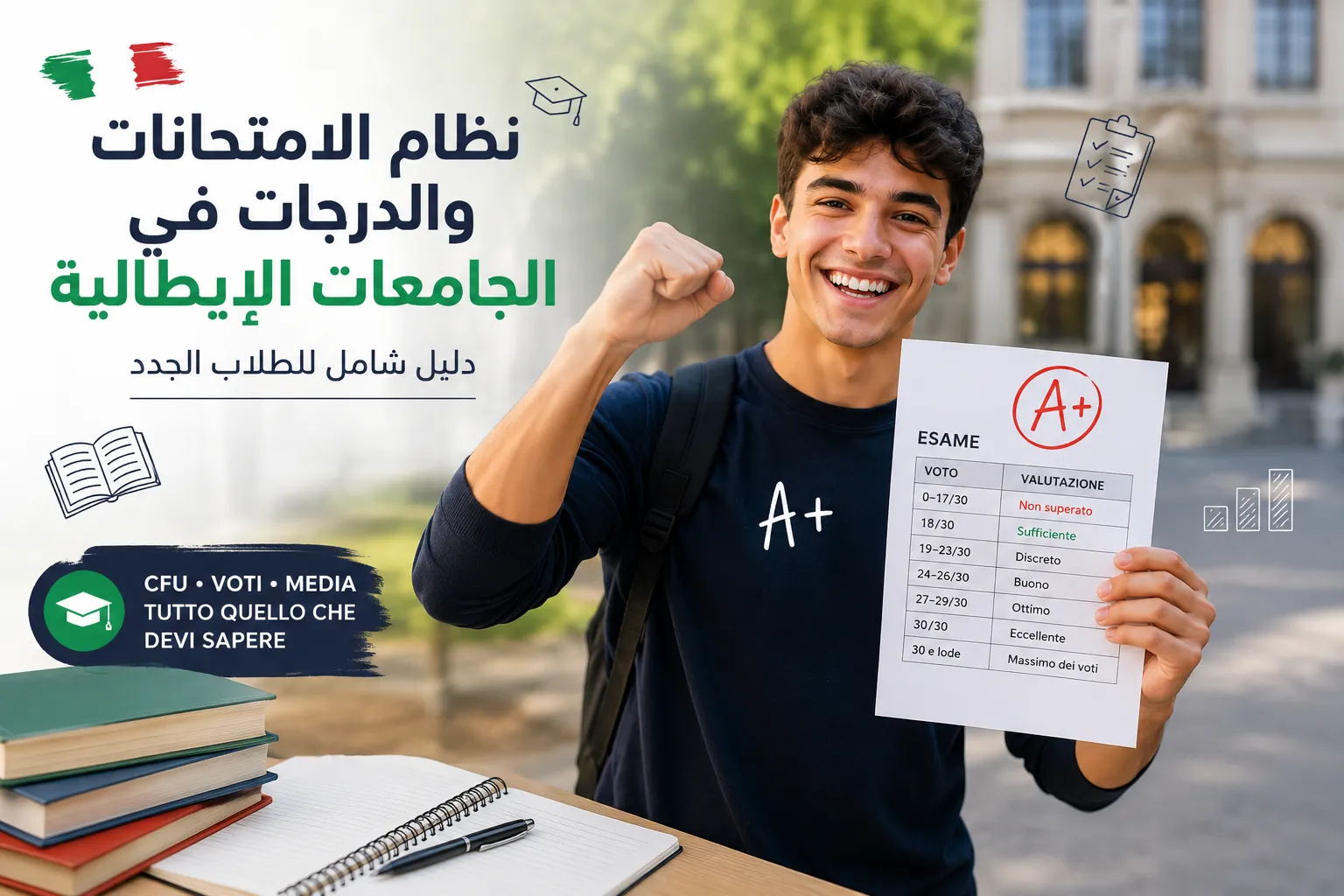 كيف يعمل نظام الامتحانات والدرجات في الجامعات الإيطالية؟